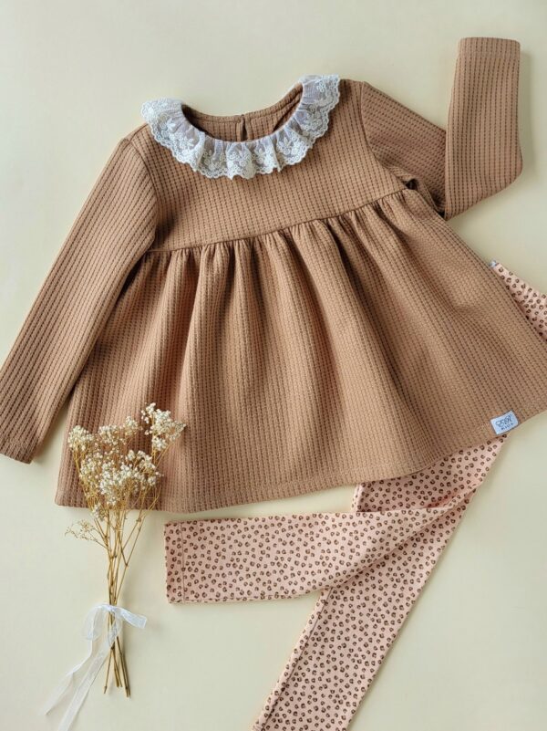 Tunika aus Waffeljersey caramel