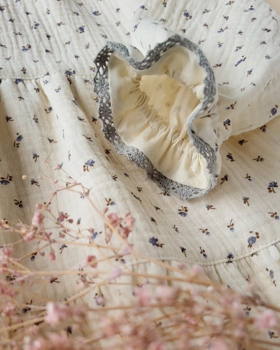 Kräuselkleid aus Biomusselin Gr. 98 – Bild 4