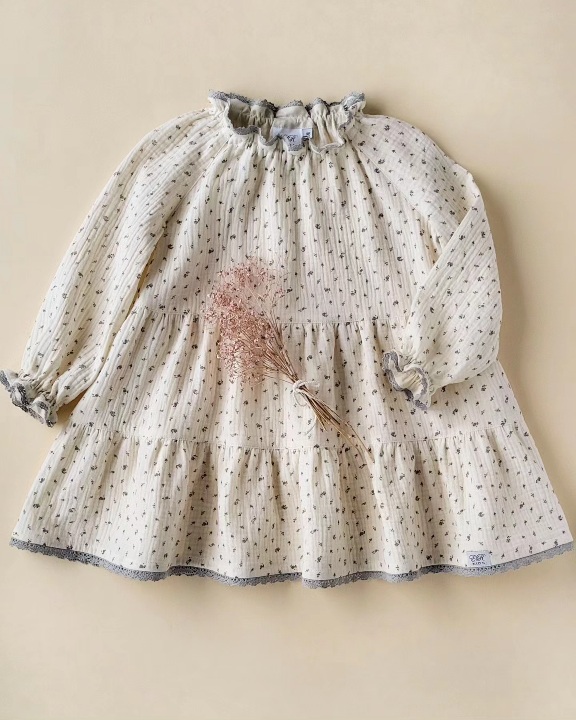 Kräuselkleid aus Biomusselin Gr. 98