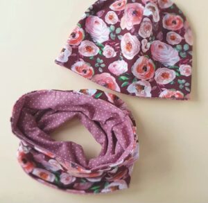 Beanie-Set Rosen bordo KU 50-52cm
