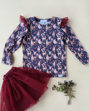 Flügelshirt Rehe grau Gr.104