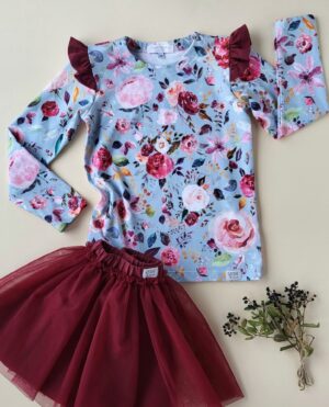 Flügelshirt Wild Flower blau Gr. 116