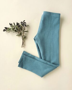 Leggings hellpetrol aus Waffeljersey