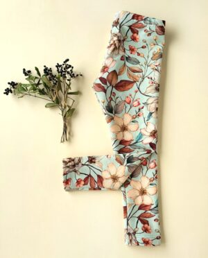 Leggings Blumenranken hellgrün Gr.92