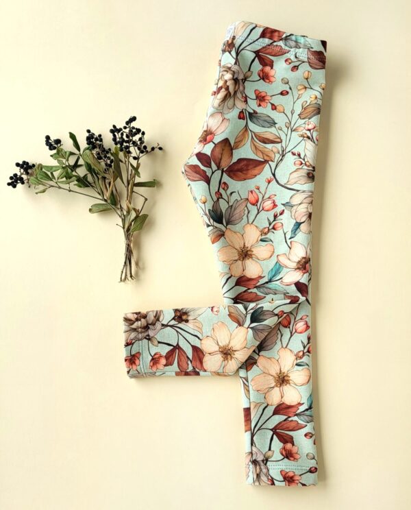 Leggings Blumenranken hellgrün Gr.92