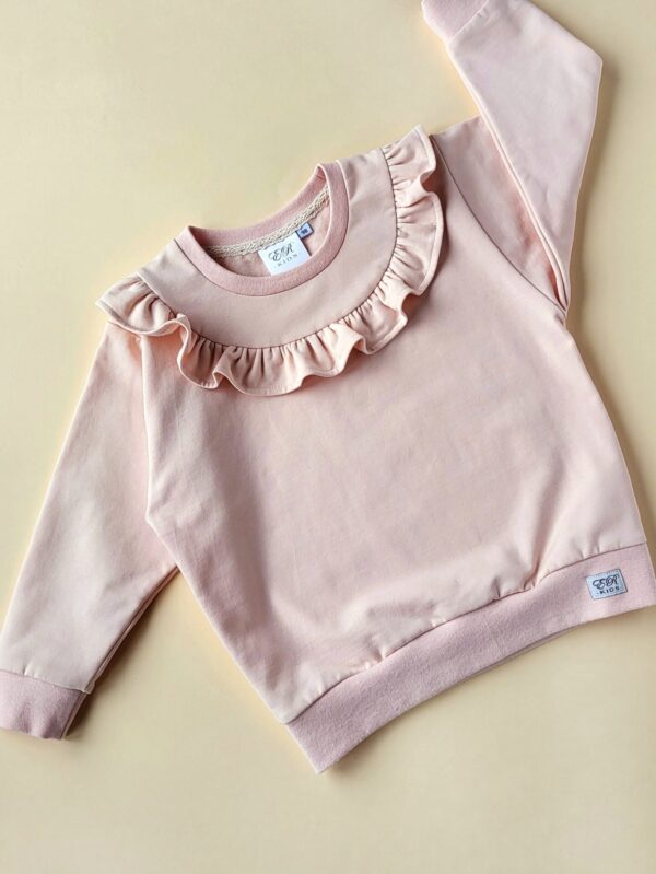 Rüschen-Pulli aus Kuschelsweat Gr. 98