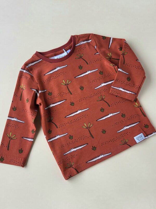 Langarmshirt Kroko rost Gr. 80