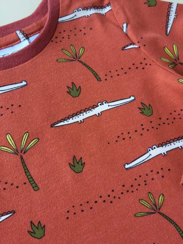 Langarmshirt Kroko rost Gr. 80 – Bild 2