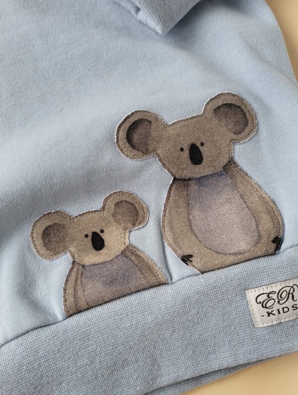 Hoodie Koala hellblau Gr. 80/86 – Bild 2