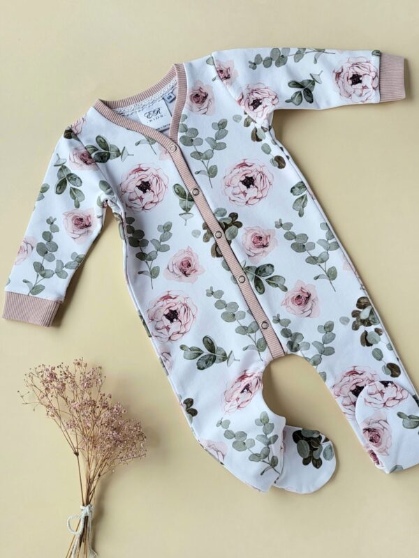Babyoverall Rosen/Eukalyptus Gr.68
