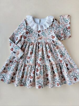 Stufenkleid mit Rüschenkragen Gr.110