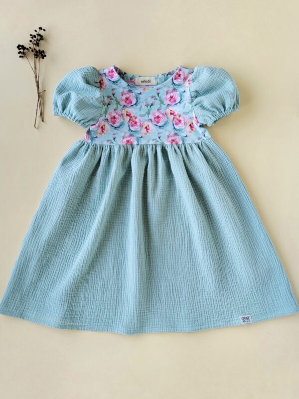 Klein-Puffärmel Sommerkleid mint Gr. 104