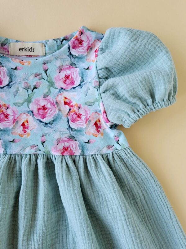 Klein-Puffärmel Sommerkleid mint Gr. 104 – Bild 2