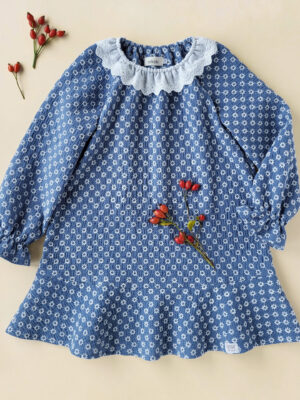 Kräuselkleid mit Volant Gr. 122