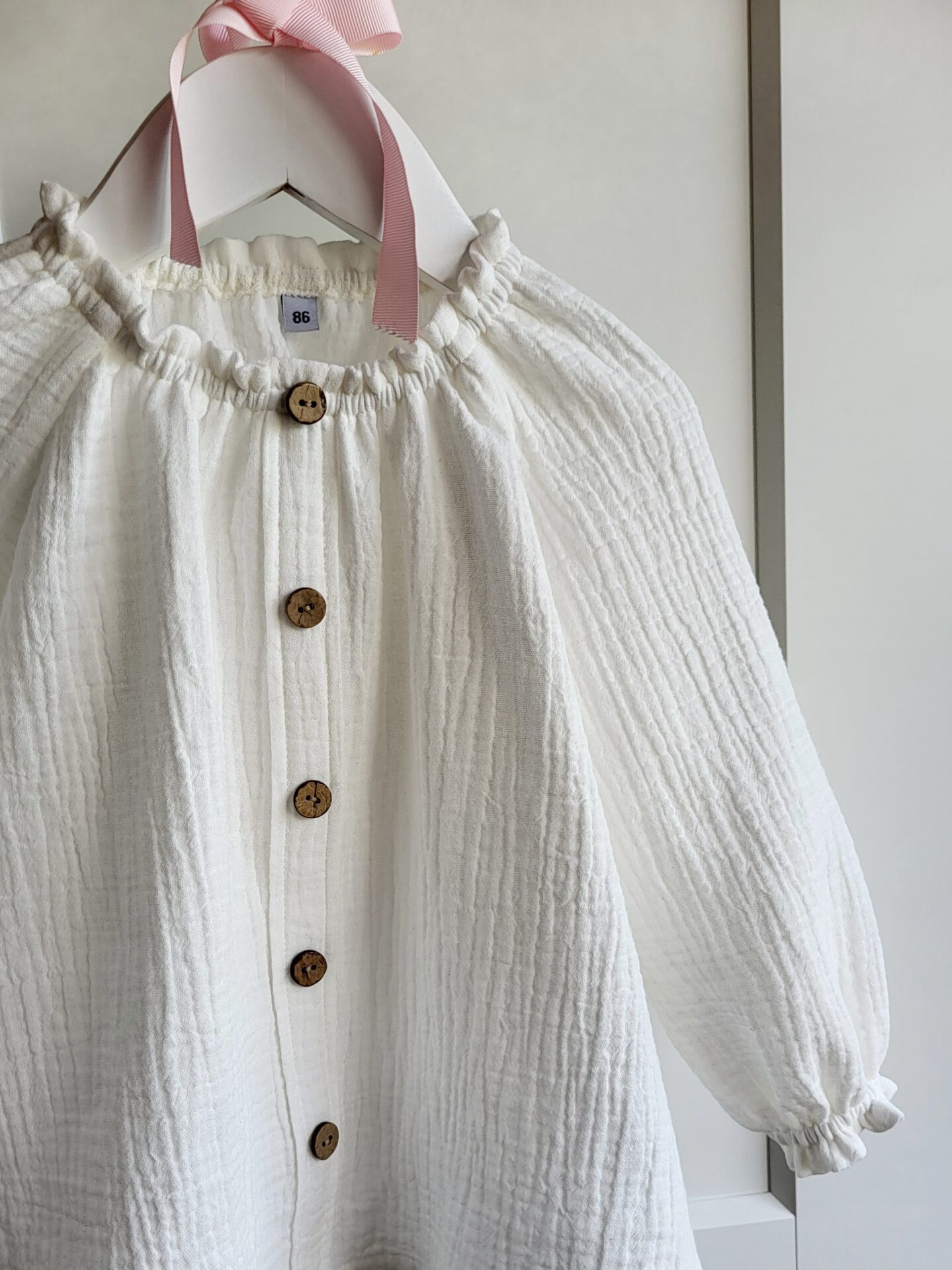 Kräusel-Tunika mit Fake-Knopfleiste Gr.56-158 – Bild 4