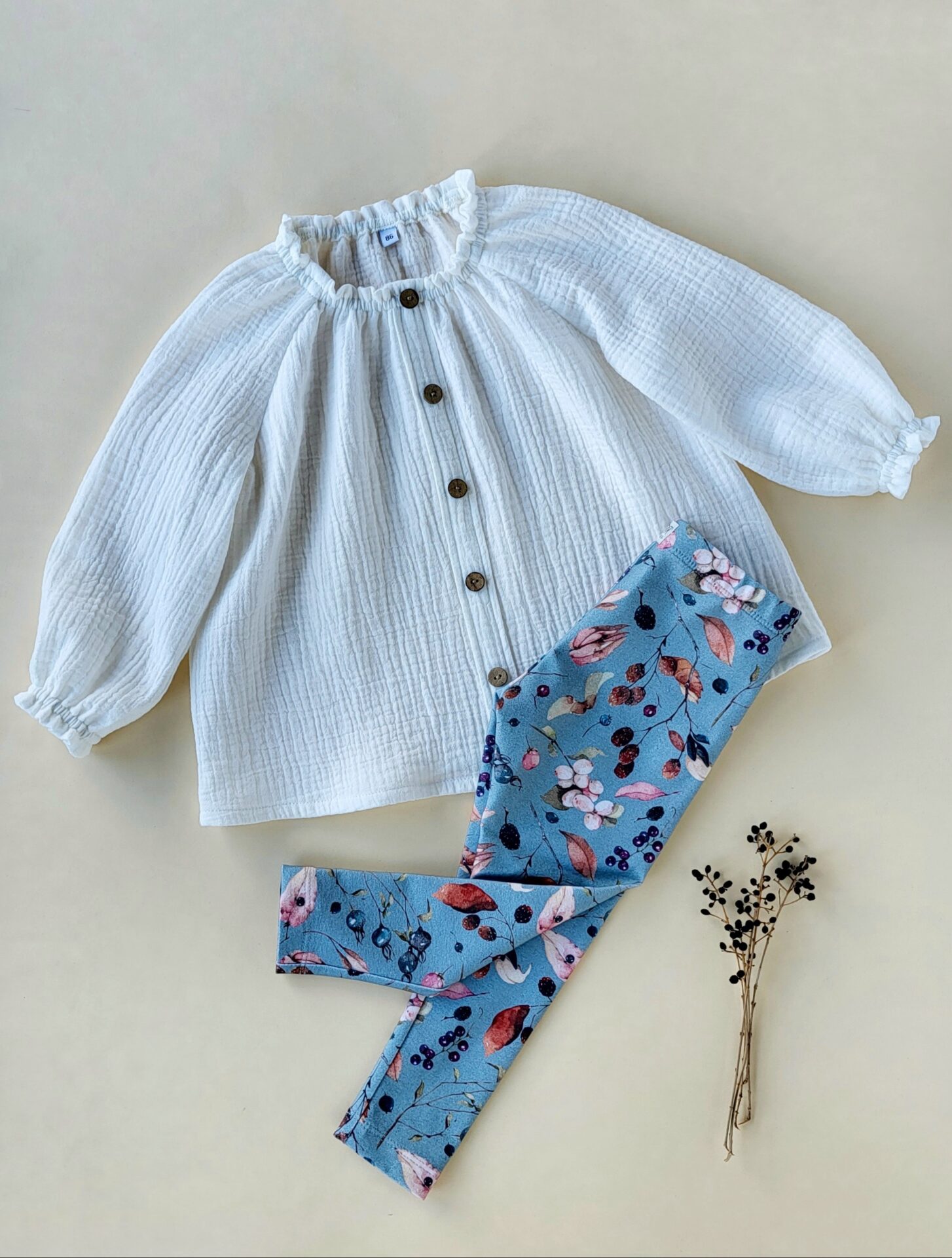 Kräusel-Tunika mit Fake-Knopfleiste Gr.56-158