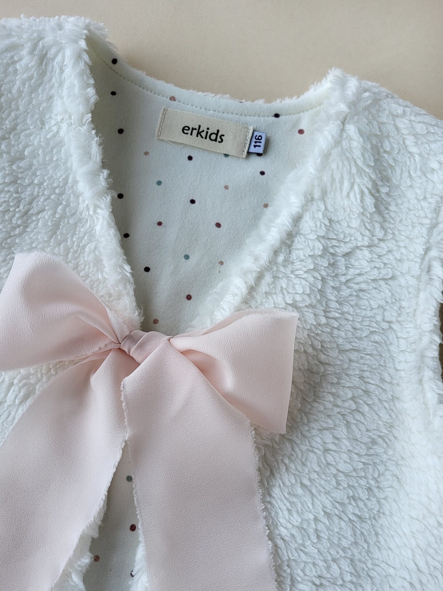 Teddy-Weste creme Gr. 116 – Bild 2