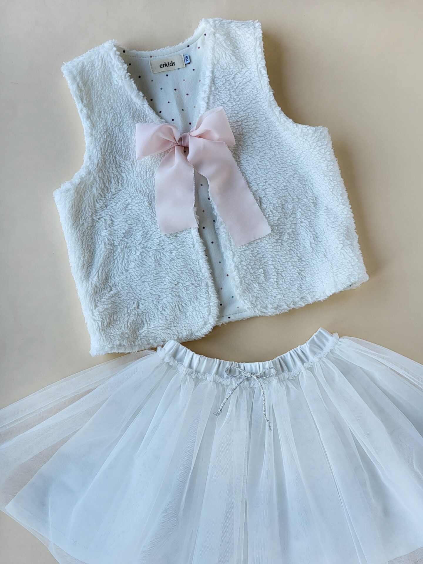 Teddy-Weste creme Gr. 116 – Bild 3