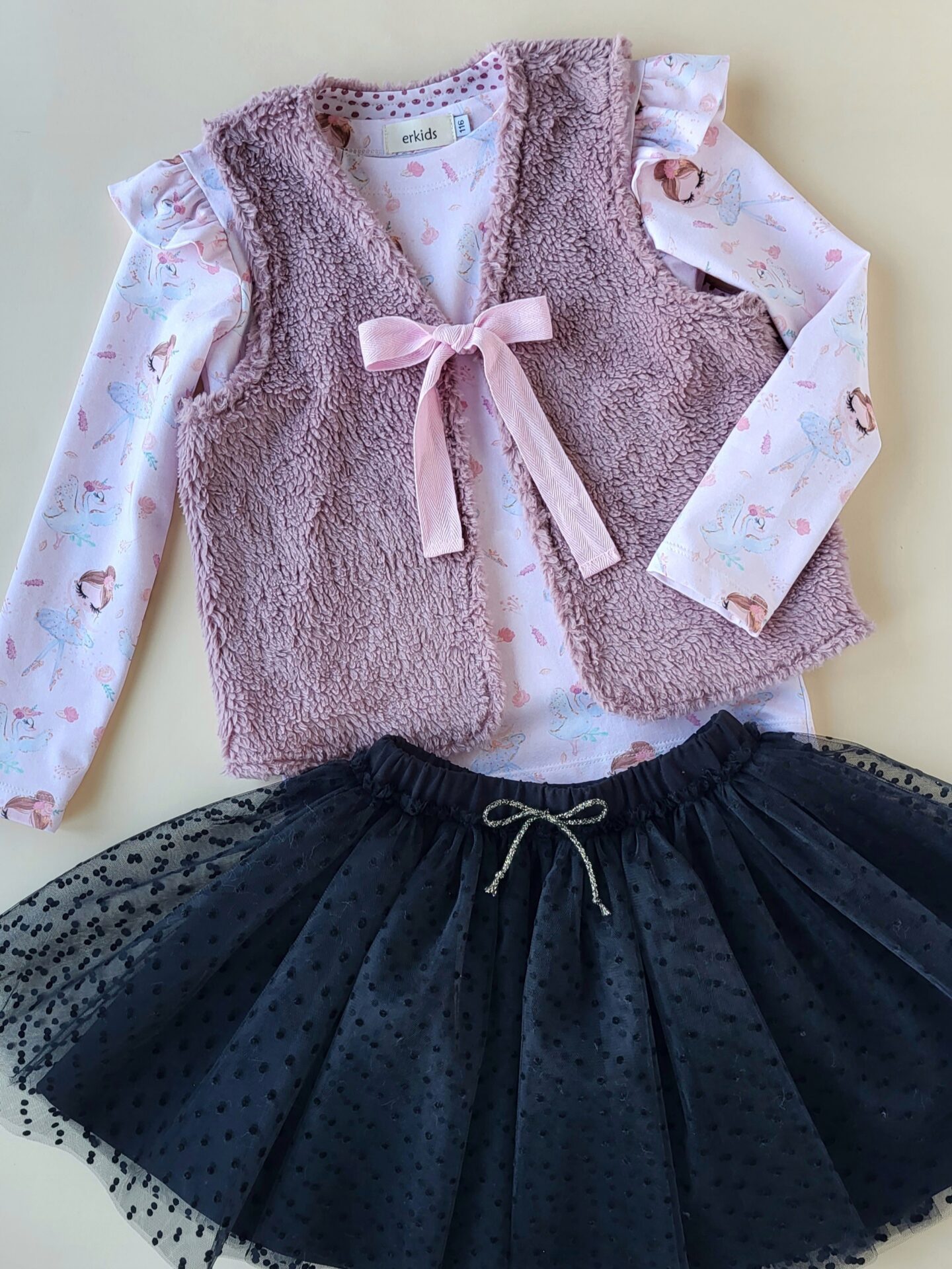 Teddy-Weste mauve Gr. 116 – Bild 4