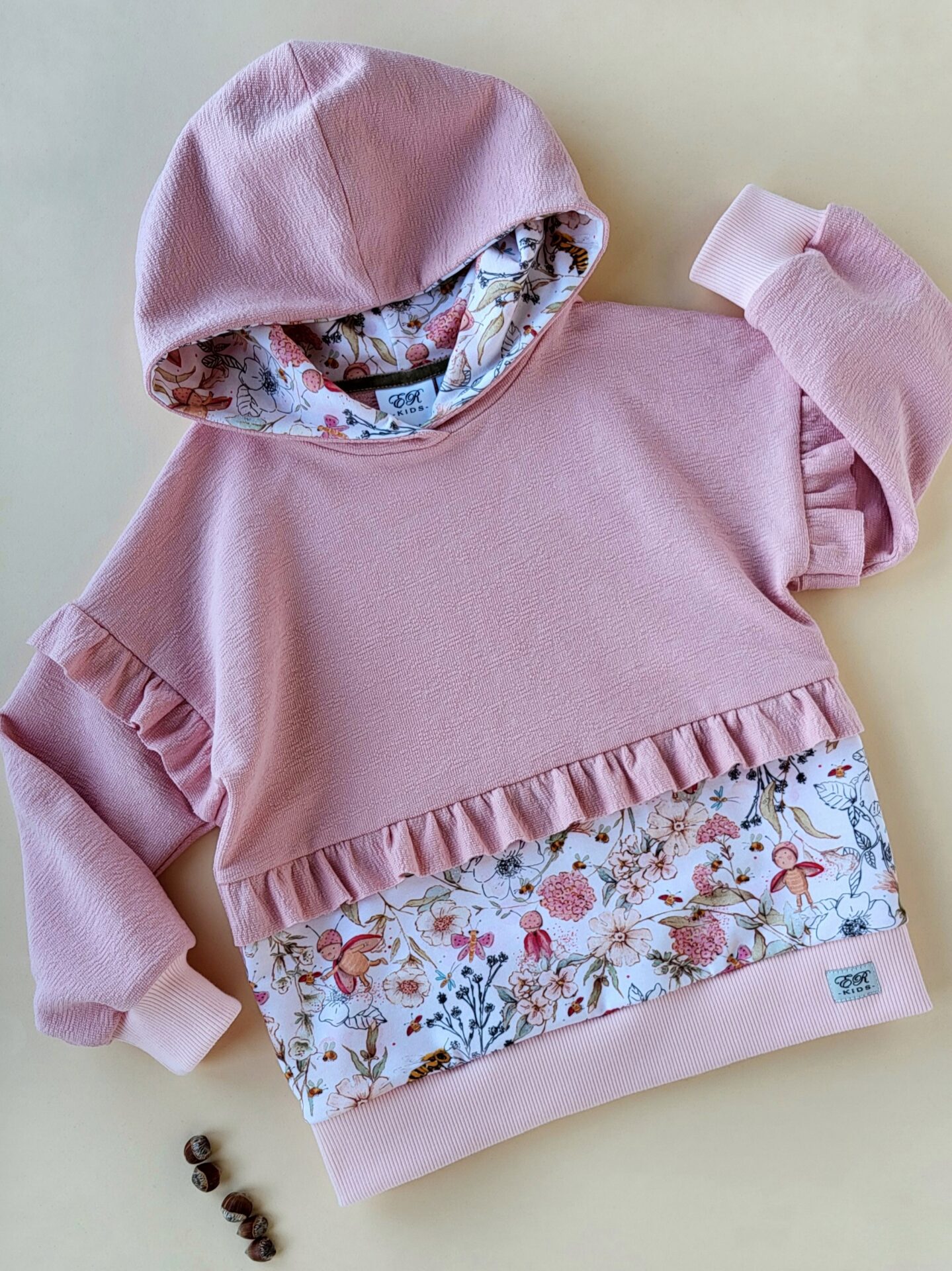 Rüschen-Hoodie Marienkäfer rosa Gr. 68-140 – Bild 2