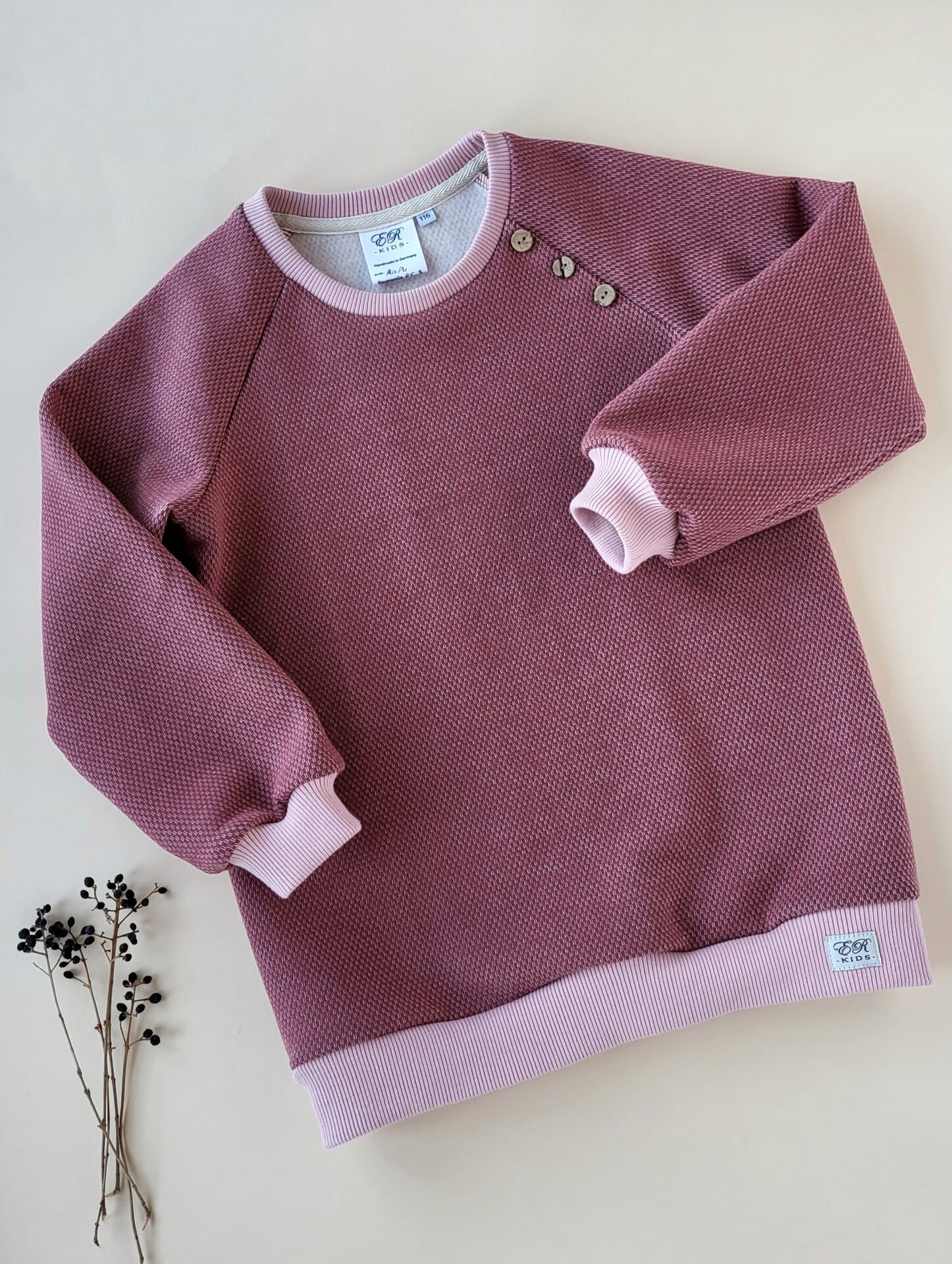 Raglan-Pulli rostrot Gr. 116