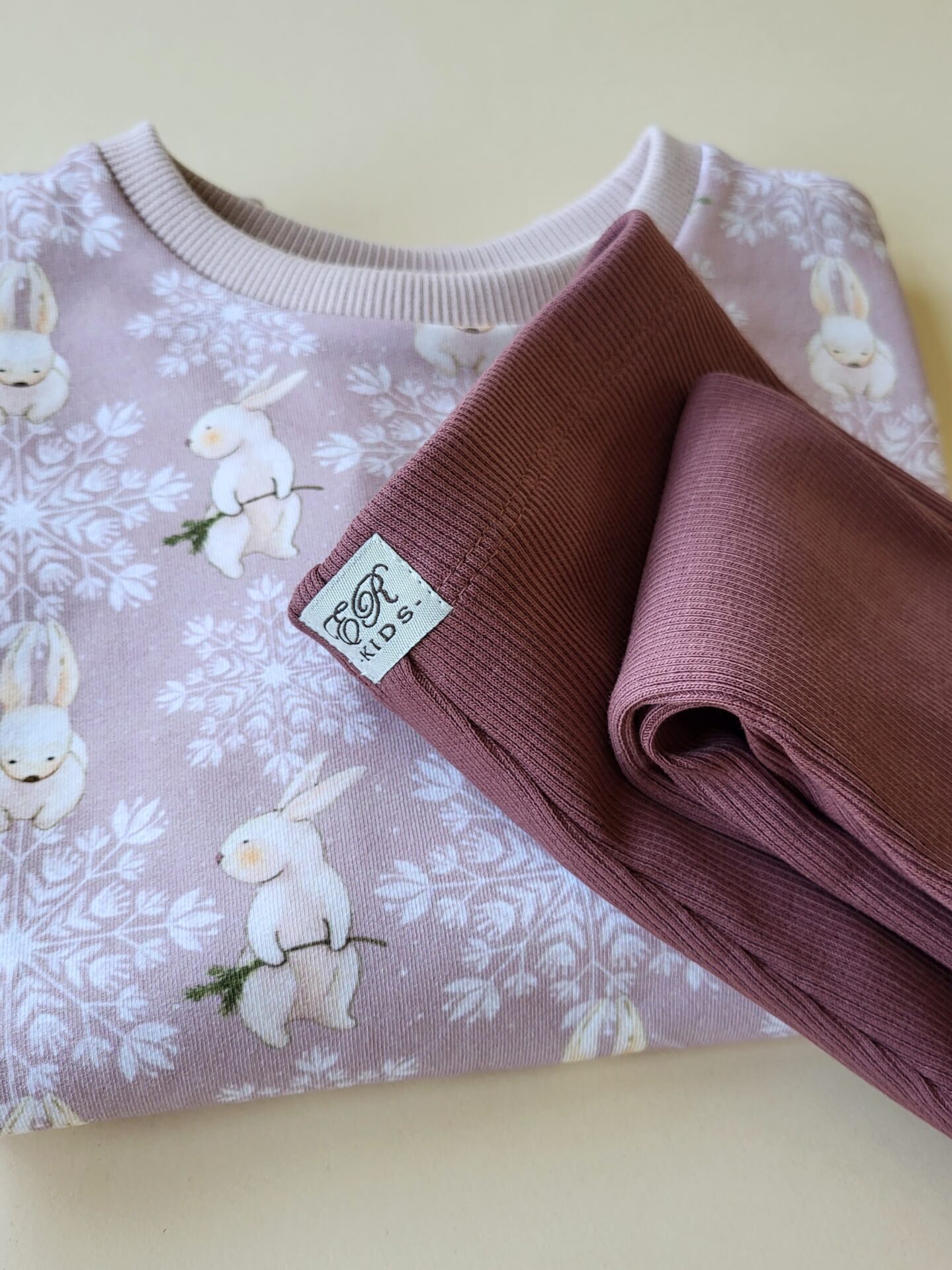 Rib-Leggings antique rose Gr. 50-158 – Bild 2