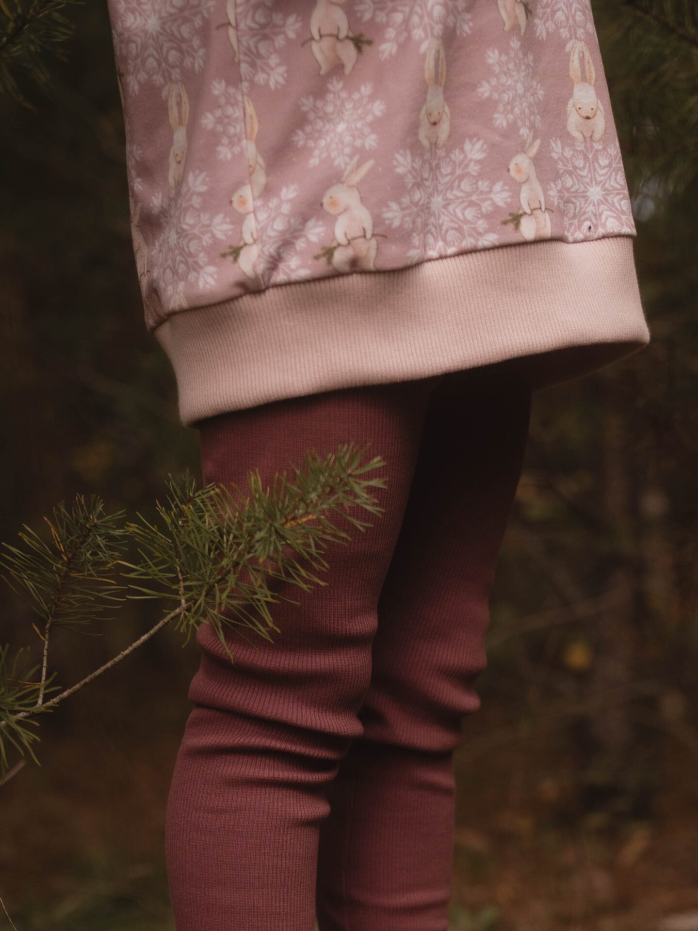 Rib-Leggings antique rose Gr. 50-158 – Bild 3