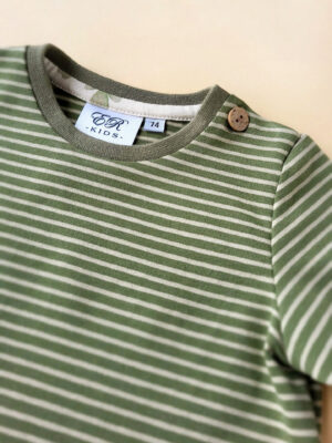 Langarmshirt Streifen olivgrün Gr. 74