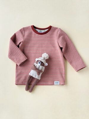 Langarmshirt Streifen kupferrot Gr. 80