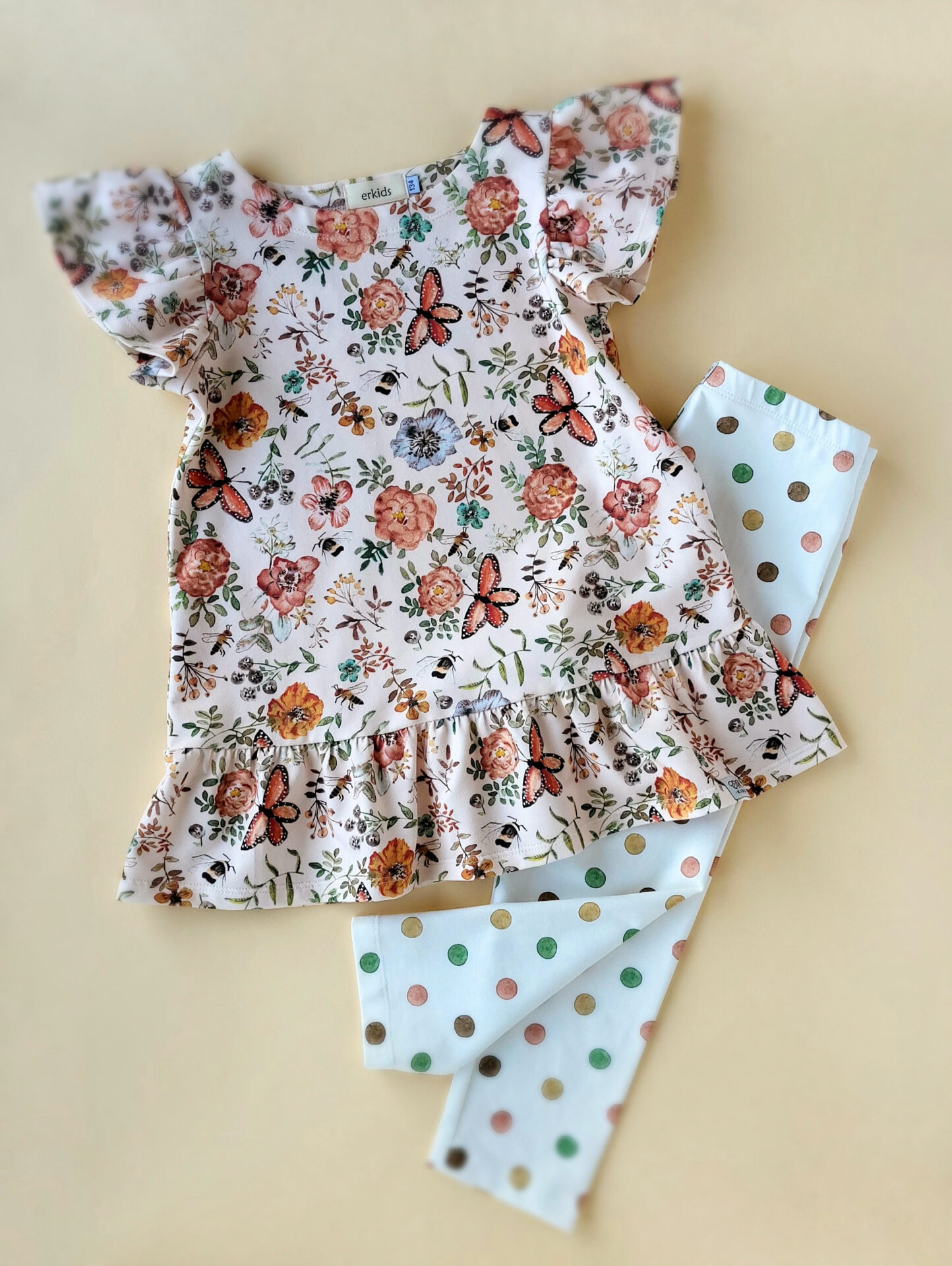 3/4 Leggings großgepunktet Gr. 134