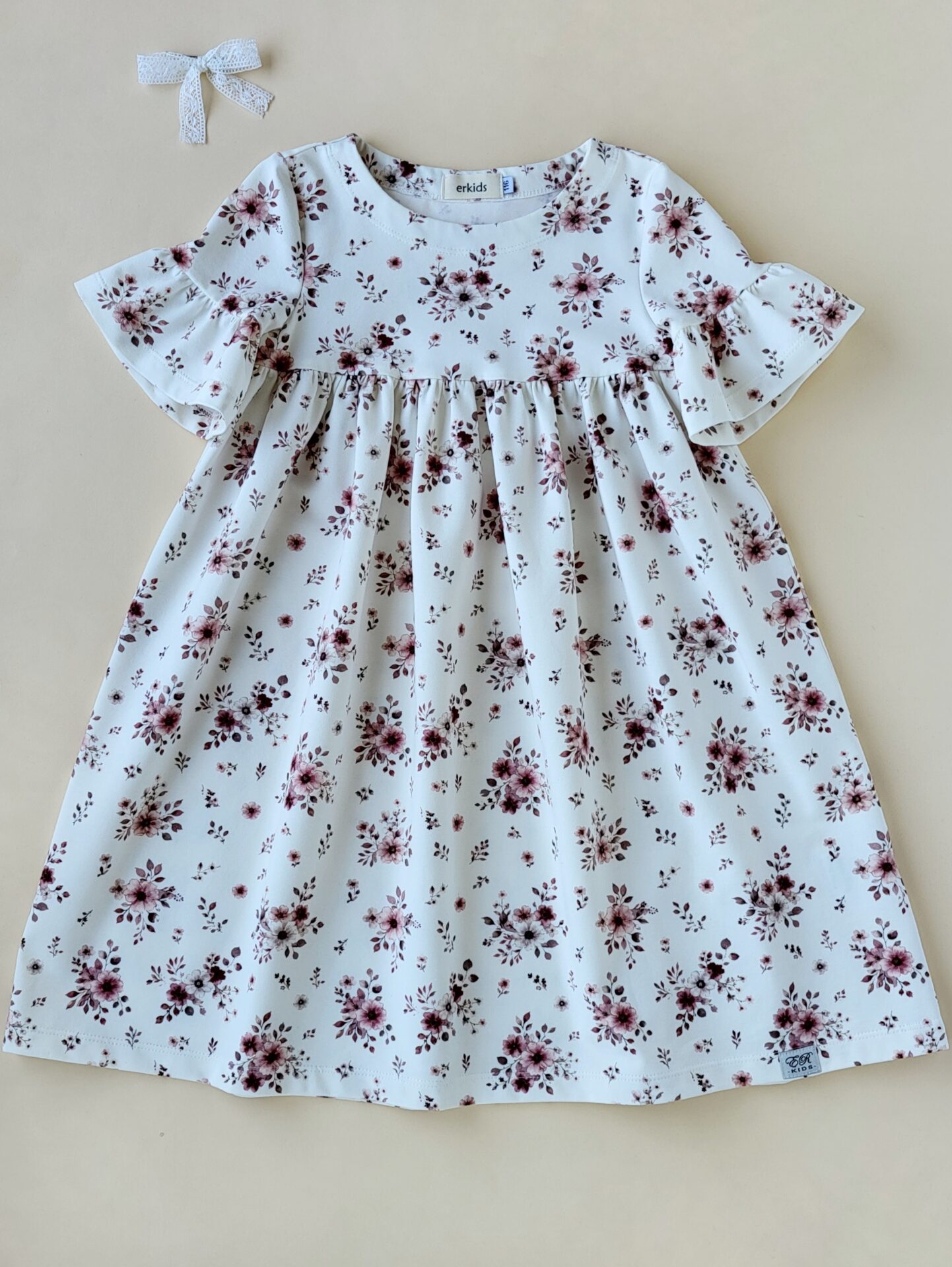 Kleid Blumen mauve Gr.116