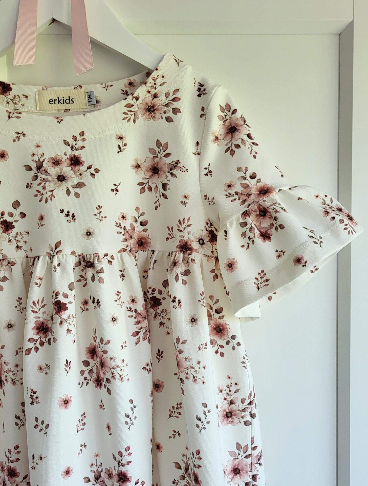 Kleid Blumen mauve Gr.116 – Bild 3