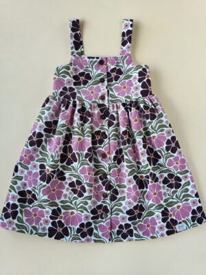 Feincord-Trägerkleid geblumt  Gr. 98